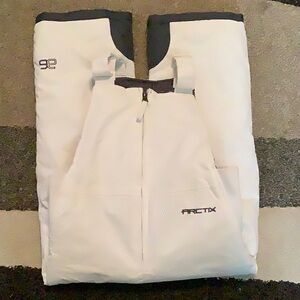 Kids Girls White Insulated Ski Snow Bibs Pants